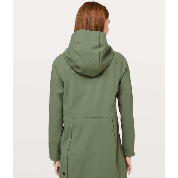 Lululemon Glyde Along Softshell Jacket Fleece Lined Green Twill Size 12 NWT - Picture 2 of 16